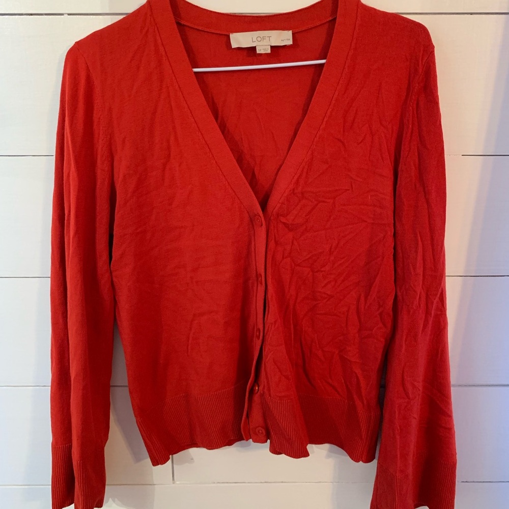 Burnt orange red cropped fitted sweater
